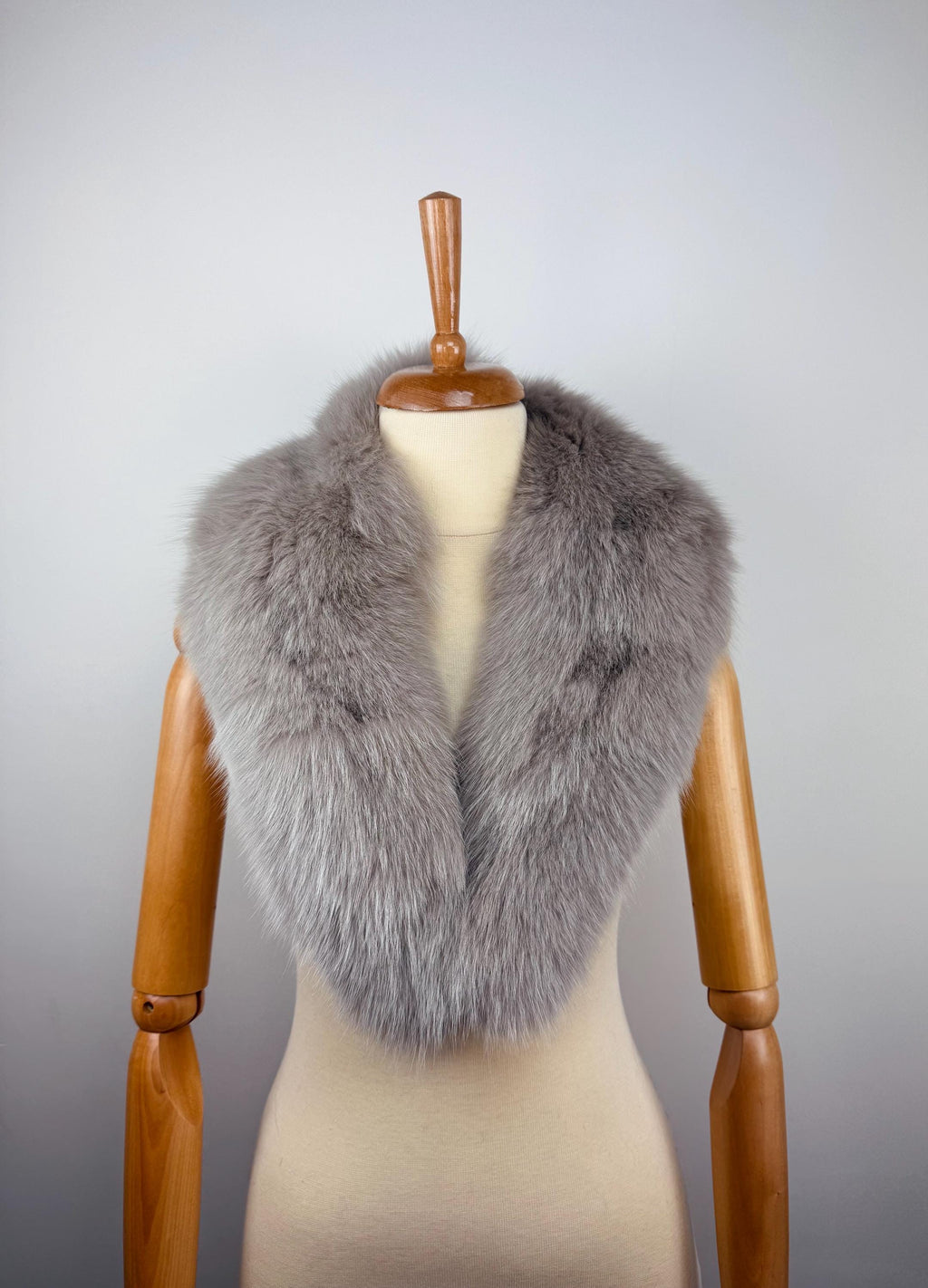Gray Fox Fur Collar – Real Fur Collar, Handmade in Greece, Luxury Neck Accessory