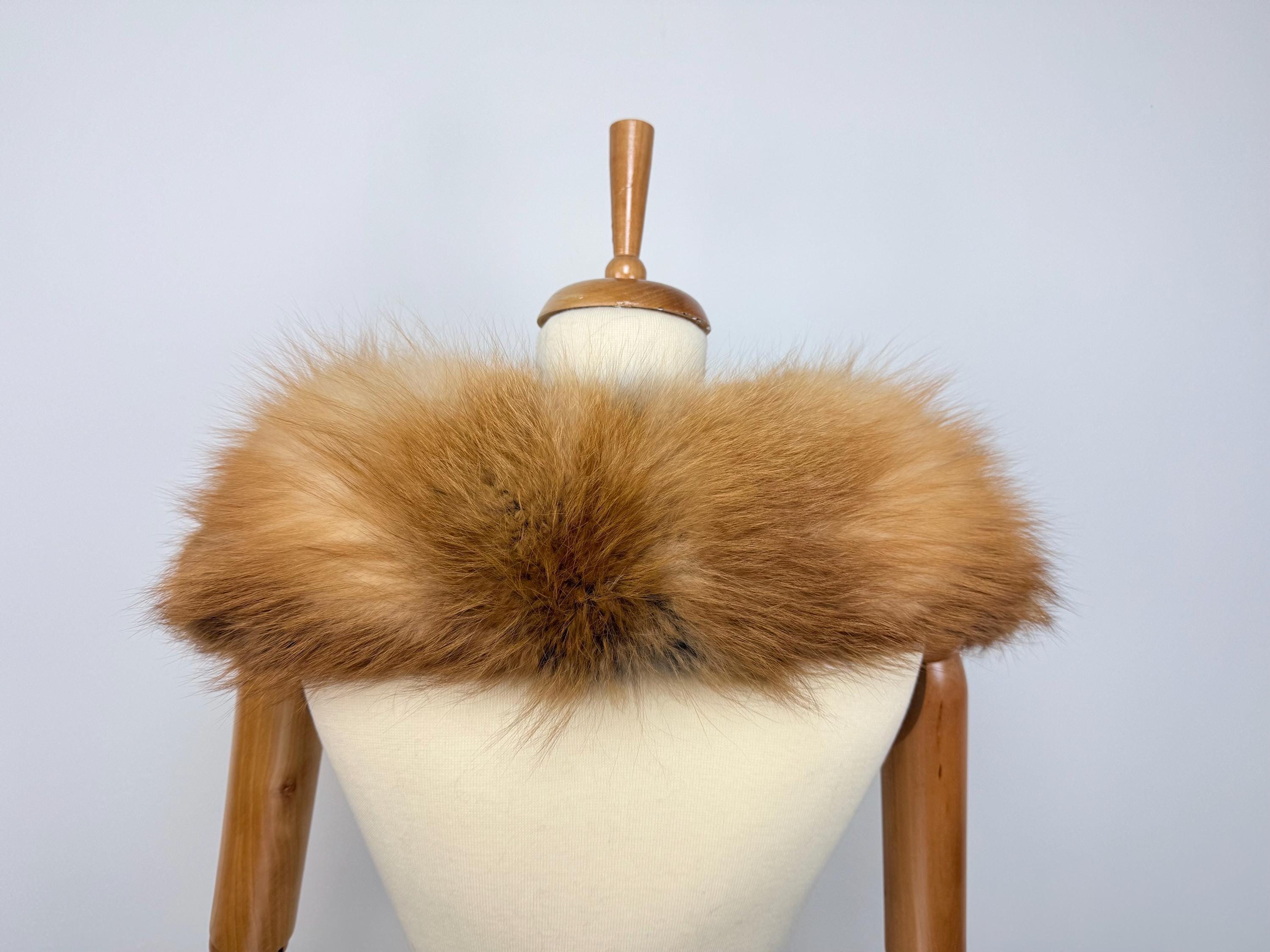 Red Fox Fur Collar – Real Fur Collar, Handmade in Greece, Luxury Neck Accessory