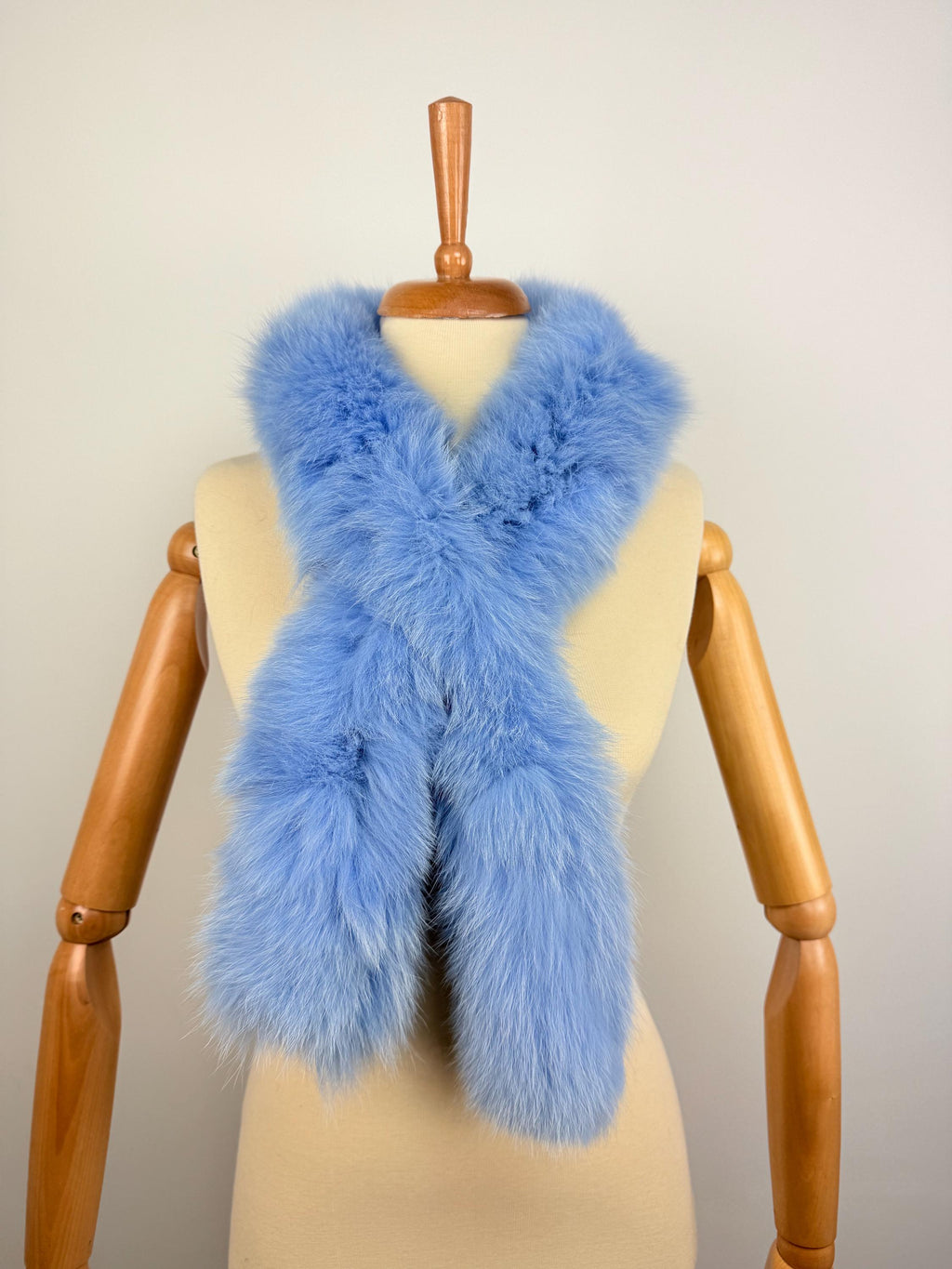 Luxury Blue Fox Fur Scarf - Real Fur Neck Warmer