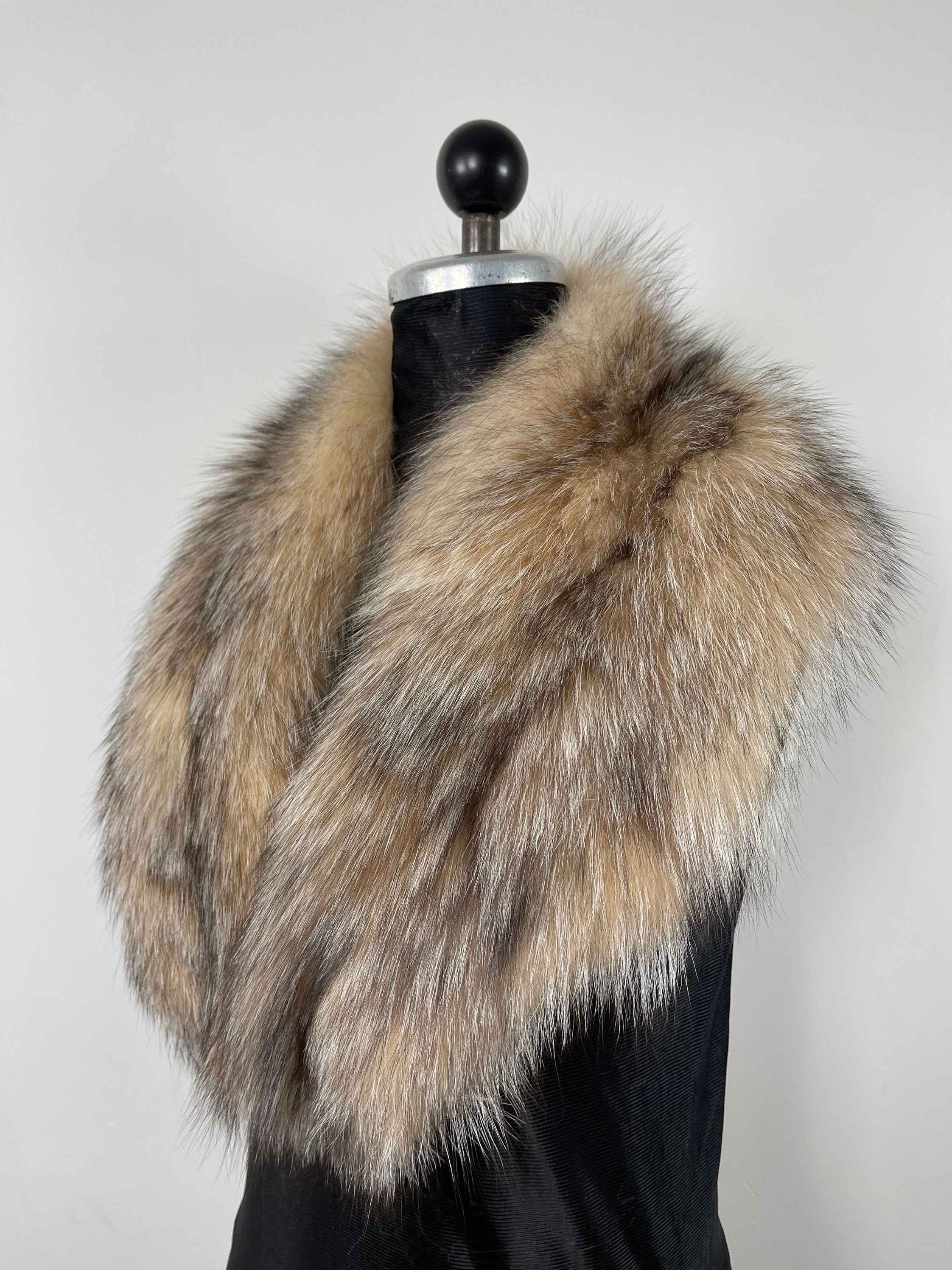 Crystal Fox Fur Collar – Real Fur Collar, Handmade in Greece, Luxury Neck Accessory