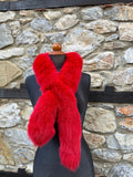 Red Fox Fur Scarf – Real Fur Scarf, Handmade in Greece, Luxury Winter Scarf