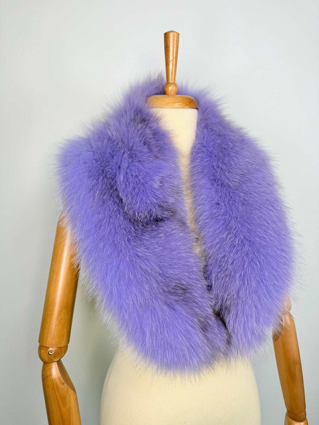 Luxury Lavender Fur Collar – Real Fox Fur Stole Scarf