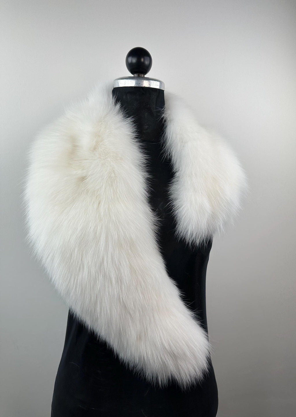 White Real Fox Fur Collar: Luxury Bridal Fur Stole