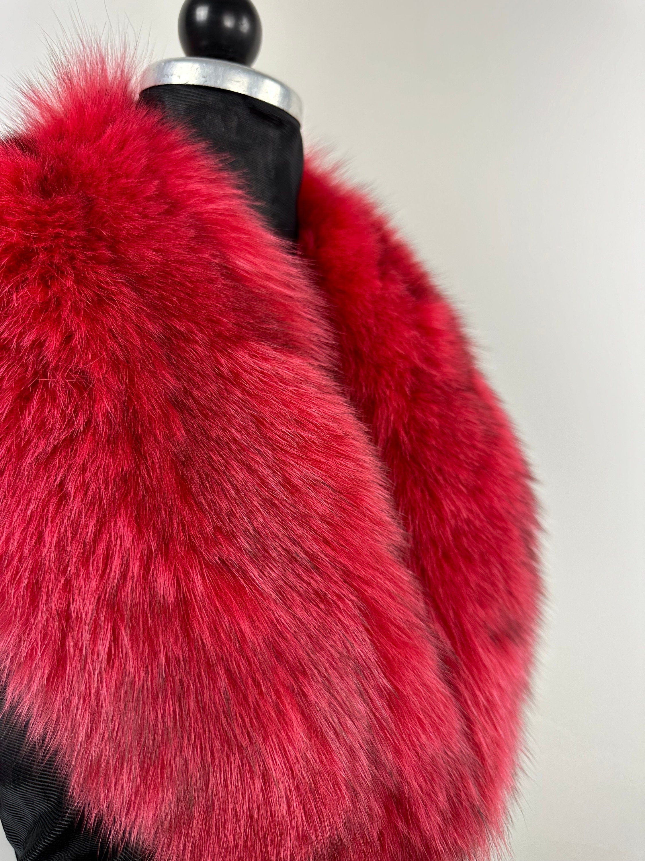 Red Fox Fur Collar: Handmade Genuine Fur Stole