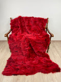 Luxury Red Fox Fur Blanket: Warm Fluffy Bedspread Throw