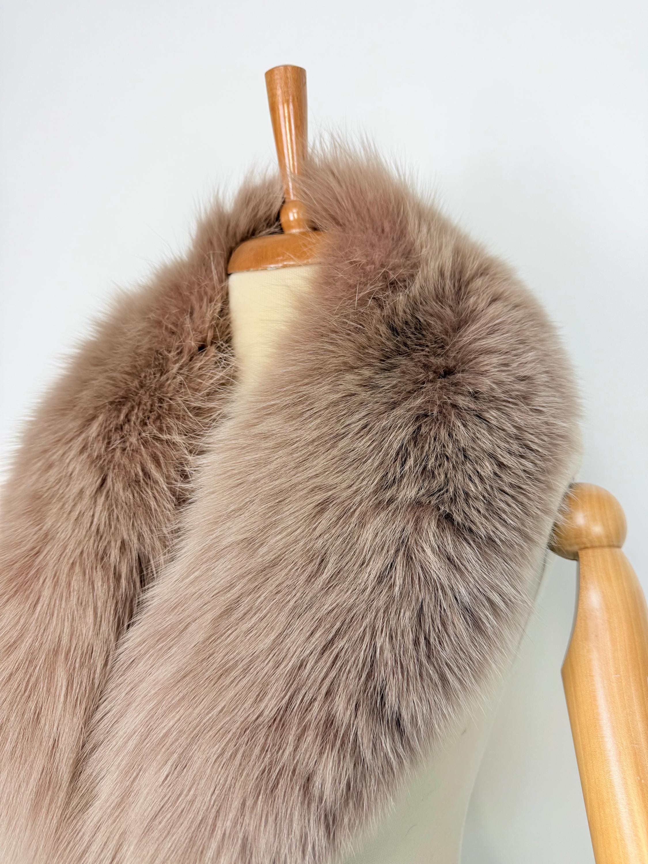 Light Brown Fox Fur Collar – Real Fur Collar, Handmade in Greece, Luxury Neck Accessory