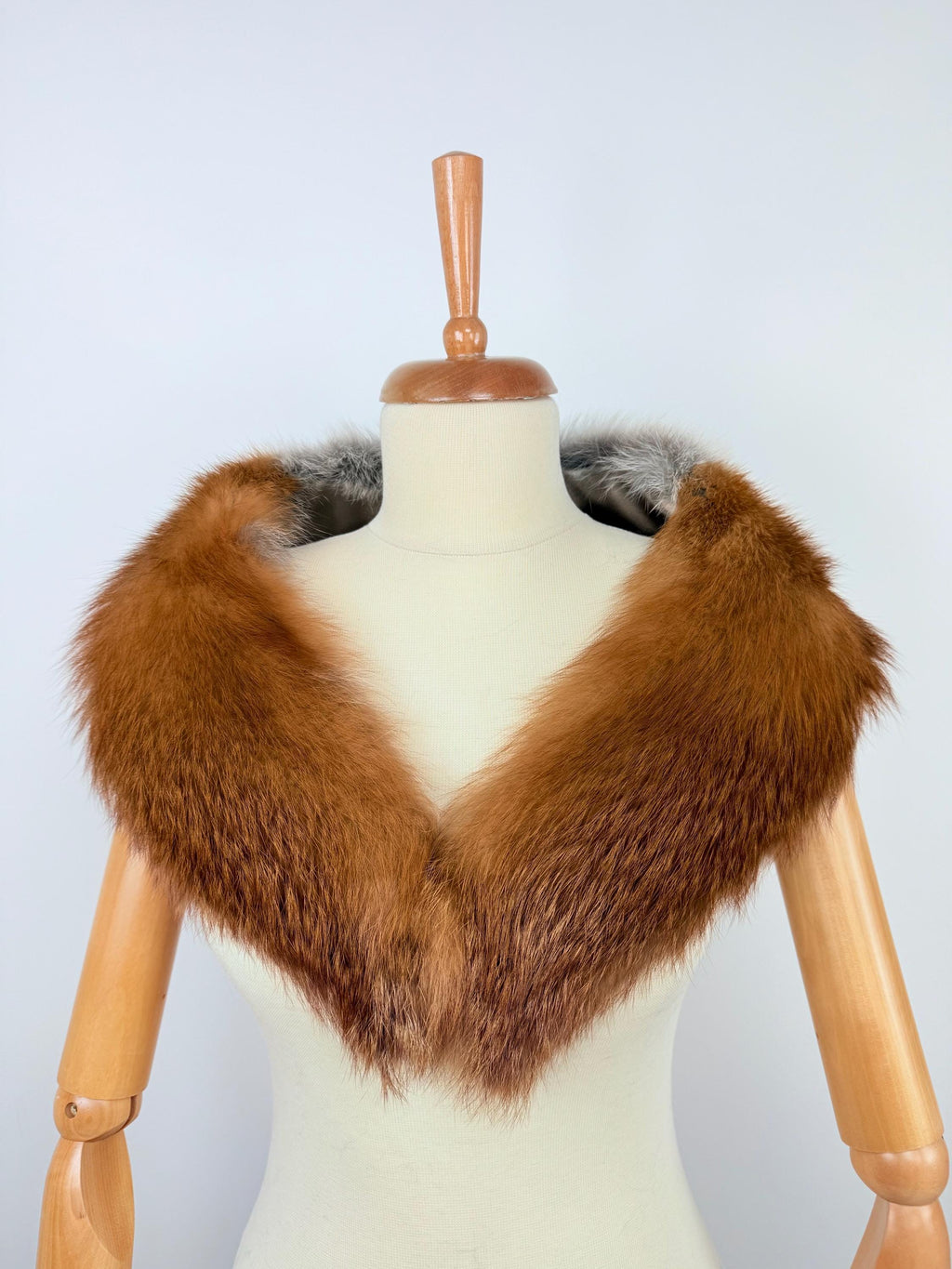 Luxury Red Fox Fur Collar – Real Fur, Handmade in Greece, Elegant Neck Accessory