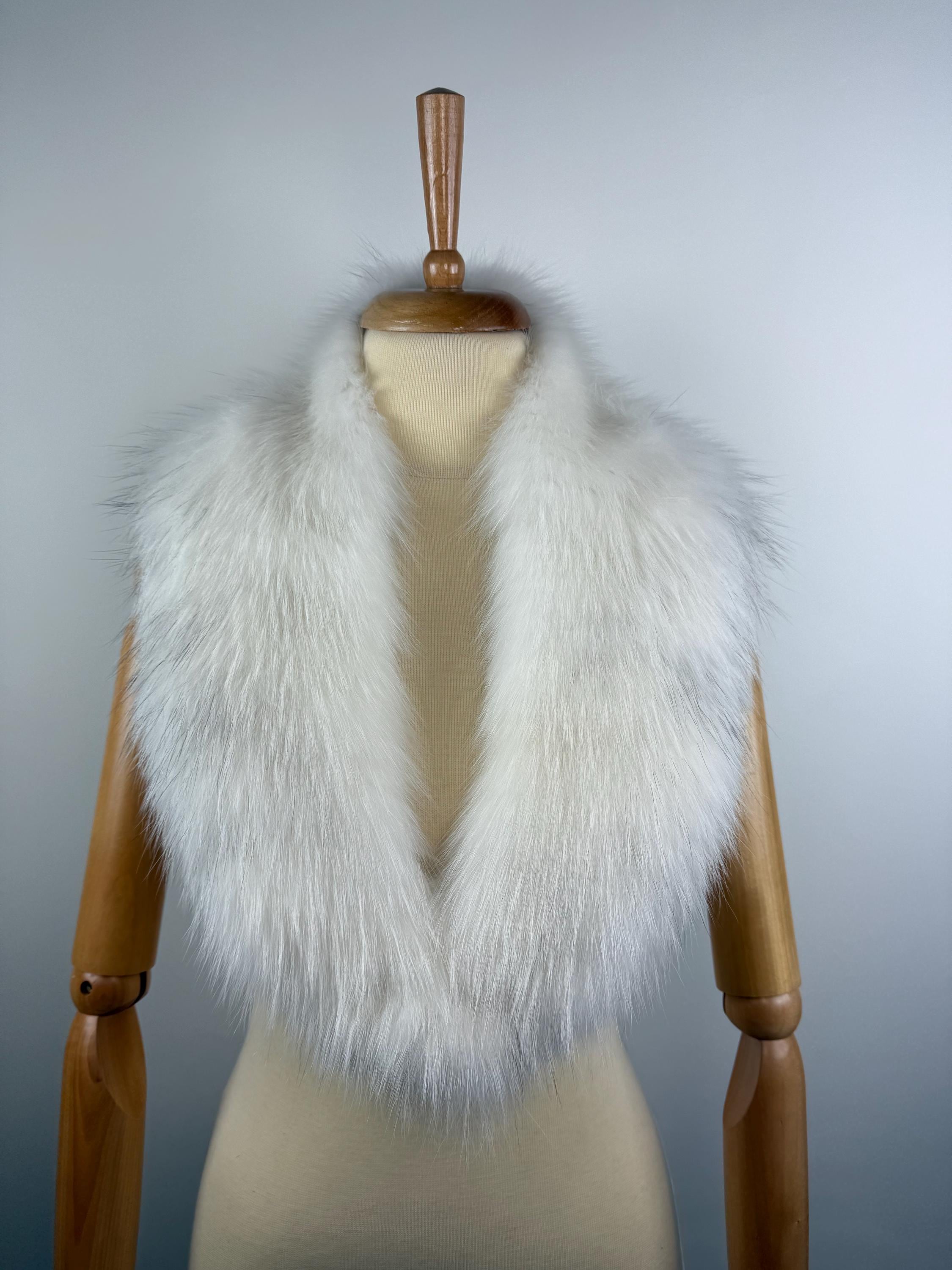Genuine White Fox Fur Collar - Luxury Fur Stole