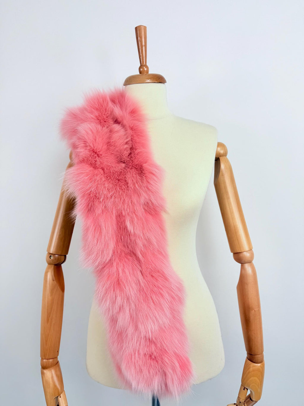 Pinker Pelzschal, Stola aus echtem Fuchspelz