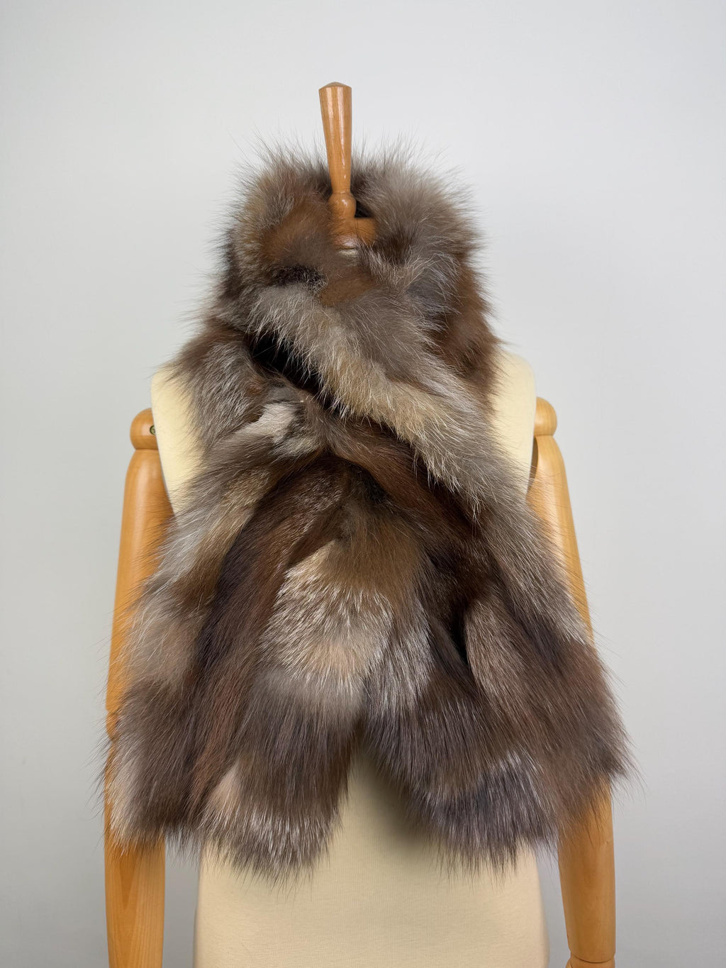 Real fur shawl scarf warp , genuine crystal fox fur stole