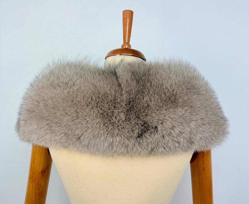 Genuine Beige Fox Fur Collar: Luxury Fur Stole