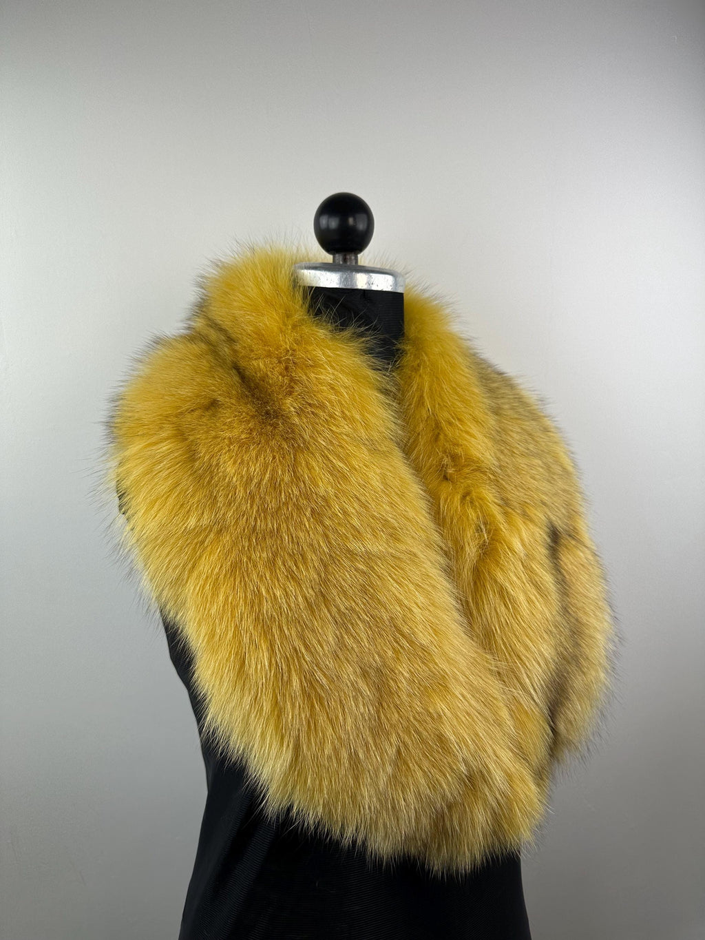 Golden Yellow Fox Fur Collar – Real Fur Collar, Handmade in Greece, Luxury Neck Accessory