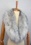 Luxury Platinum Fox Fur Collar – Real Fur, Handmade in Greece, Elegant Neck Accessory