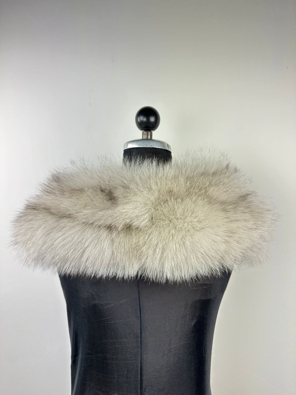 Genuine Gray Fox Fur Collar: Handmade Fluffy Fur Stole