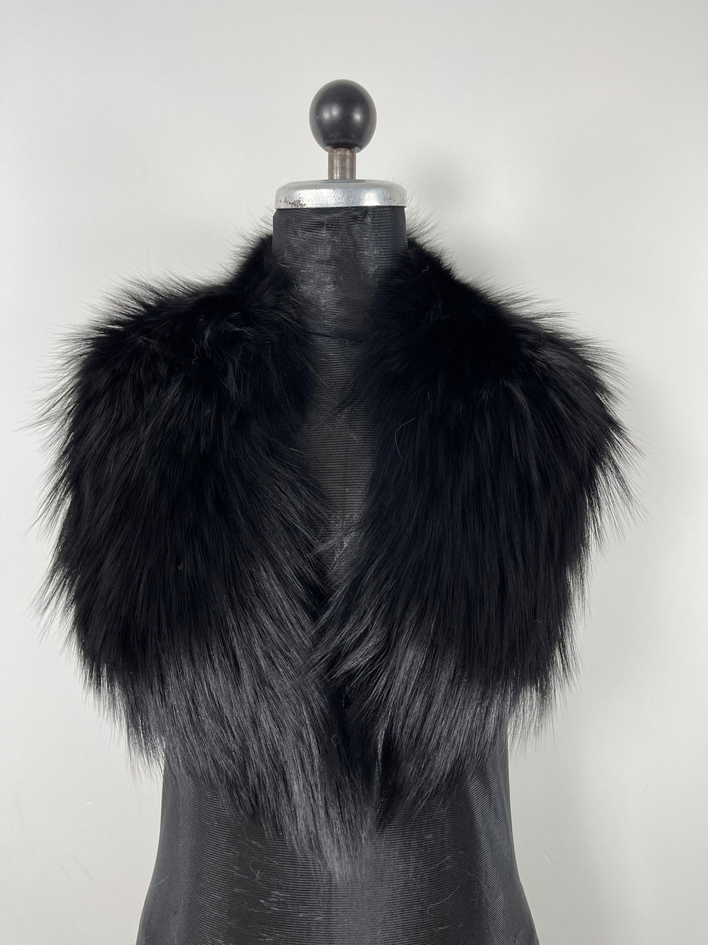 Luxury Black Fox Fur Collar: Genuine Fur Stole,  Neck Wrap