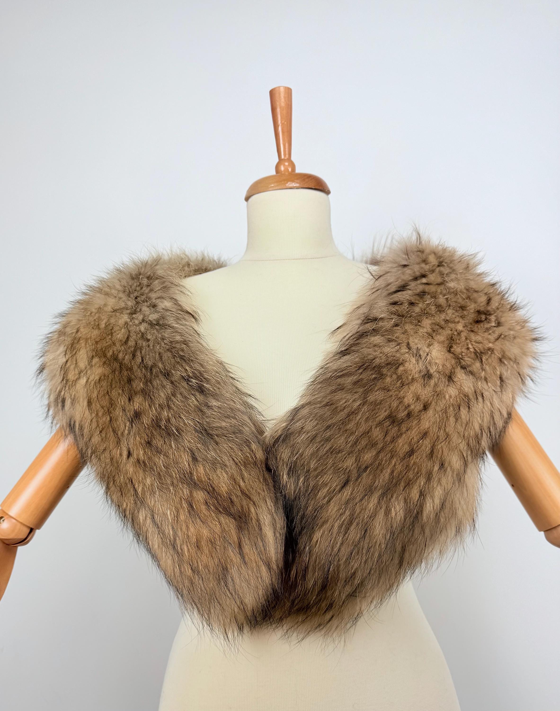 Finn Raccoon Fur Stole – Real Fur Wrap, Extra Long Luxury Fur, Handmade in Greece