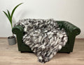 Luxury Real Fox Fur Blanket: Handmade Sofa Throw, Soft Fur Decor