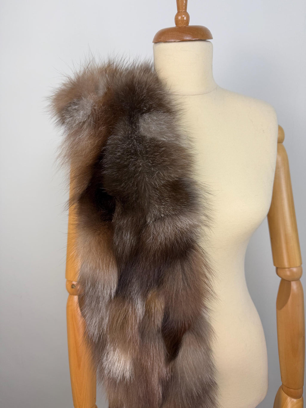 Real fur shawl scarf warp , genuine crystal fox fur stole
