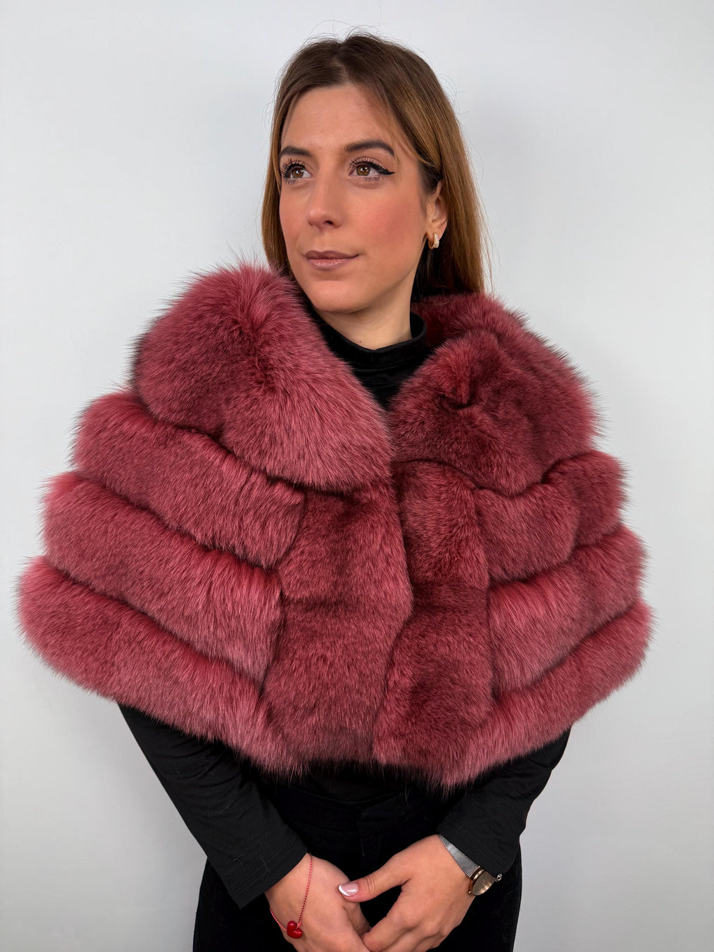 Red Fox Fur Stole: Luxury Fur Shawl Evening Dress