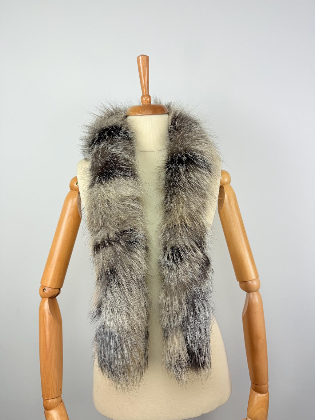 Cross Fox Fur Scarf – Real Fur Scarf, Handmade in Greece, Luxury Winter Scarf