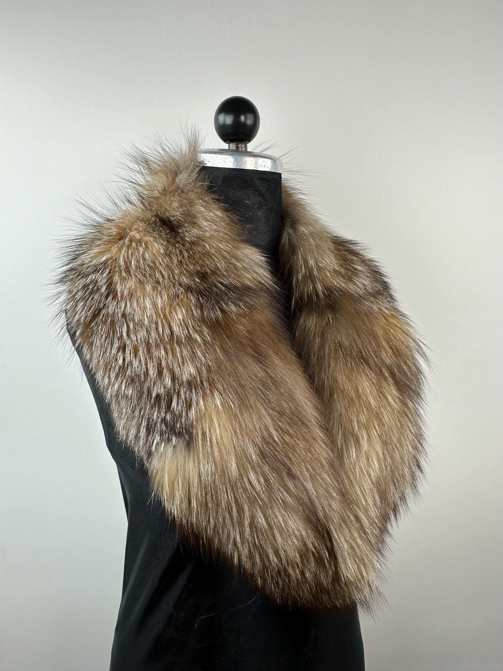 Genuine Crystal Fox Fur Collar: Handmade Fur Stole