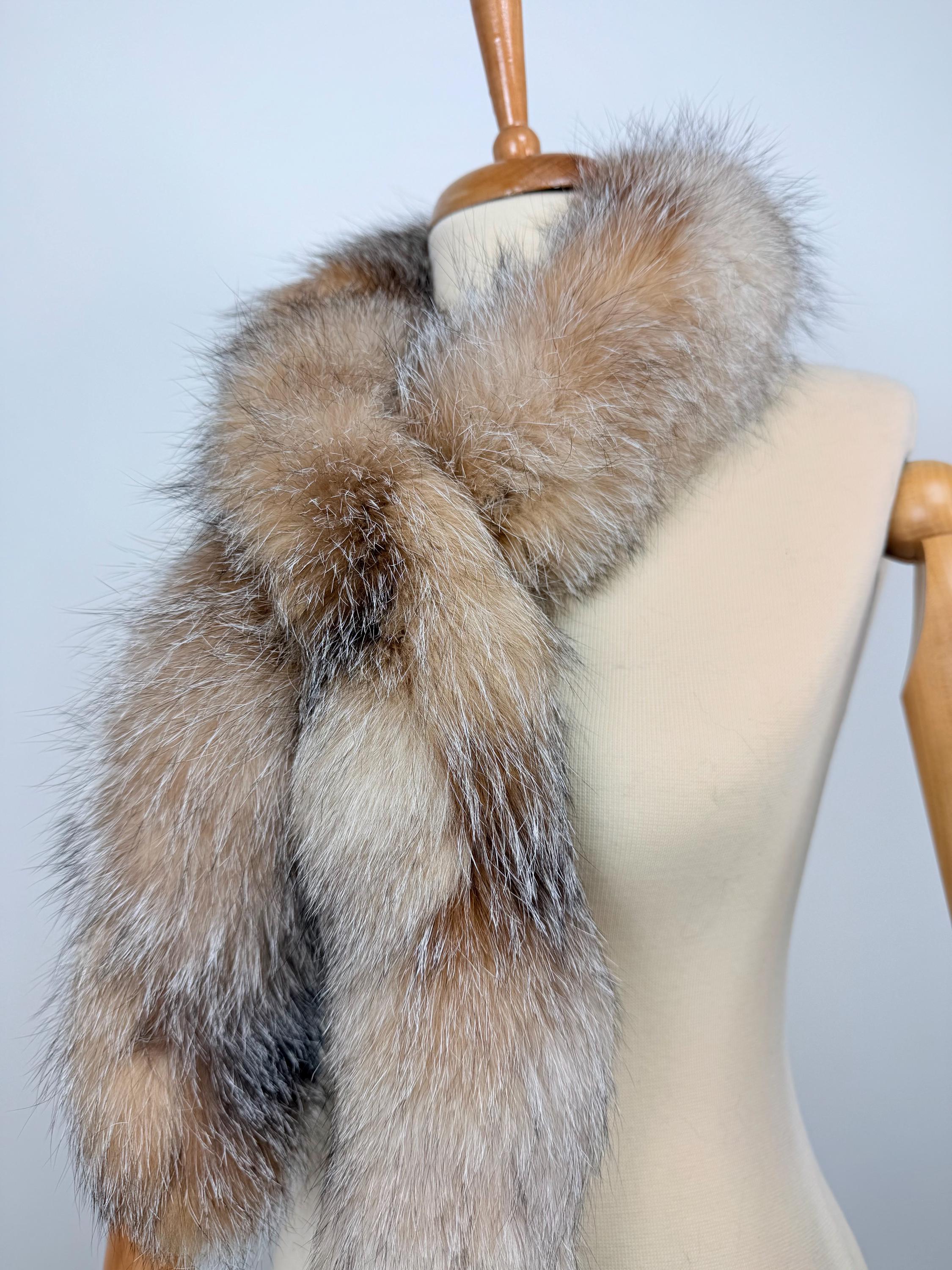 Luxury Crystal Fox Fur Scarf: Winter Accessory, Real Fur