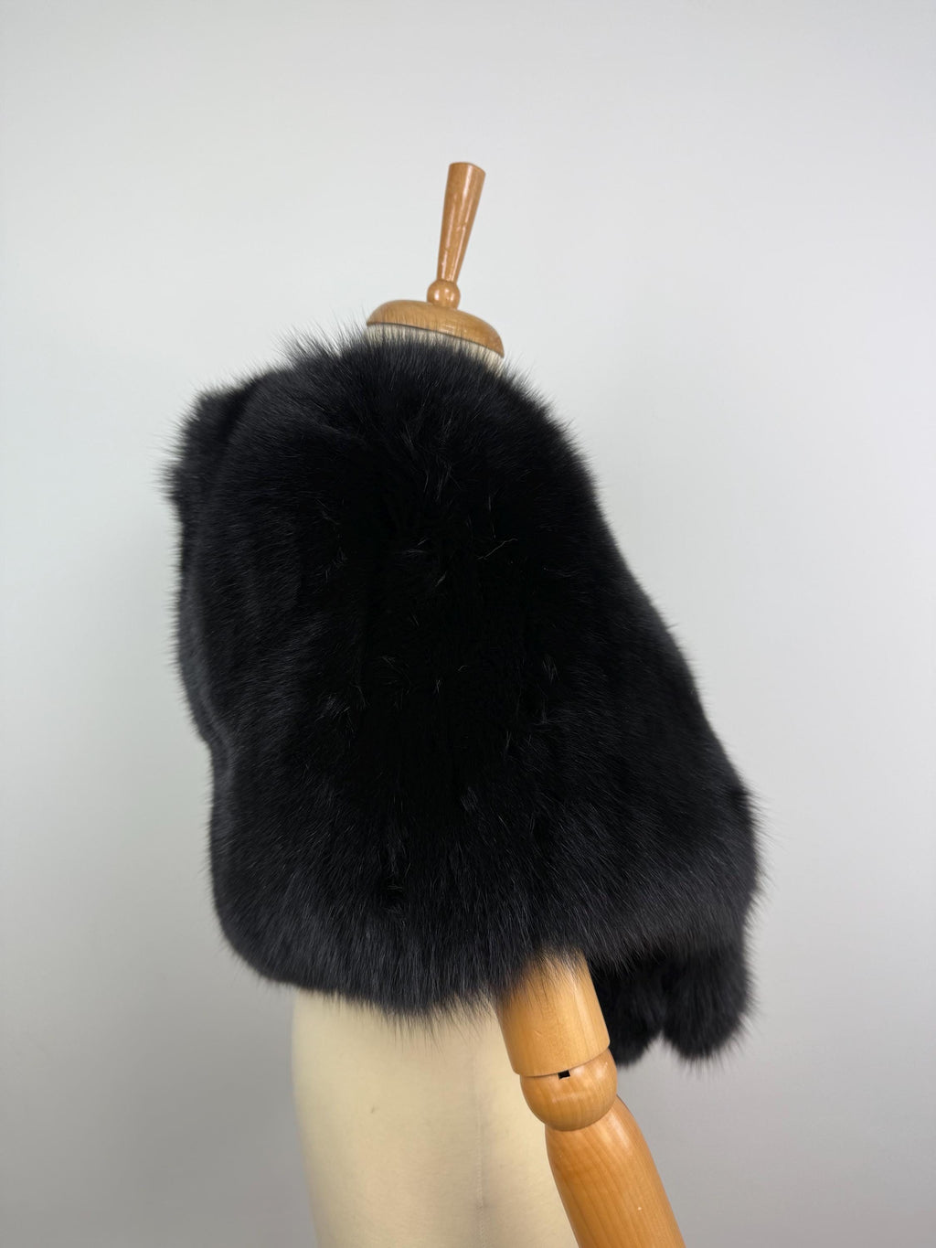 Black Fur Shawl: Luxurious Fox Fur Stole, Evening Wrap