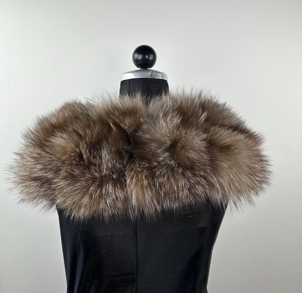 Crystal Fox Fur Collar: Handmade Fur Stole