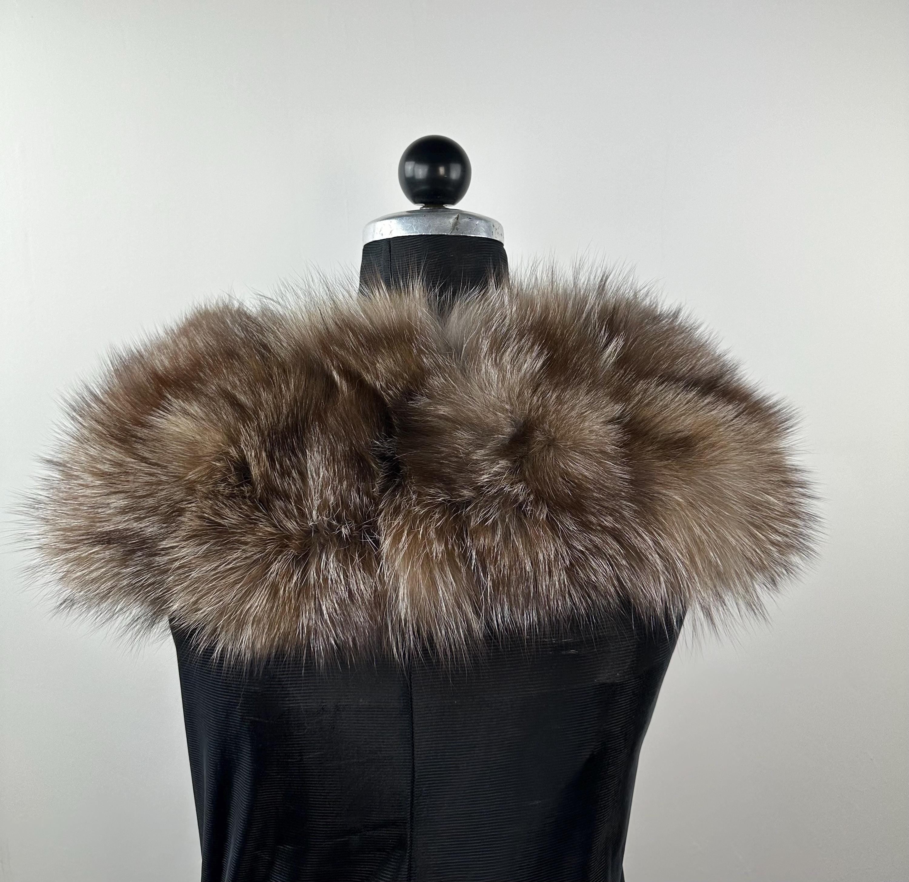 Crystal Fox Fur Collar: Handmade Fur Stole