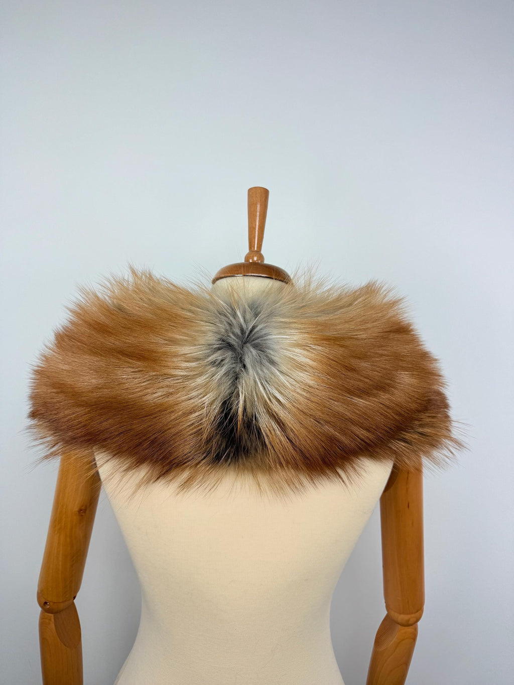 Gold Fox Fur Collar – Real Fur Collar, Handmade in Greece, Luxury Neck Accessory