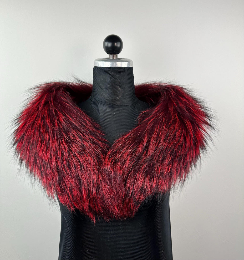 Luxury Red Fox Fur Collar – Real Fur, Handmade in Greece, Elegant Neck Accessory