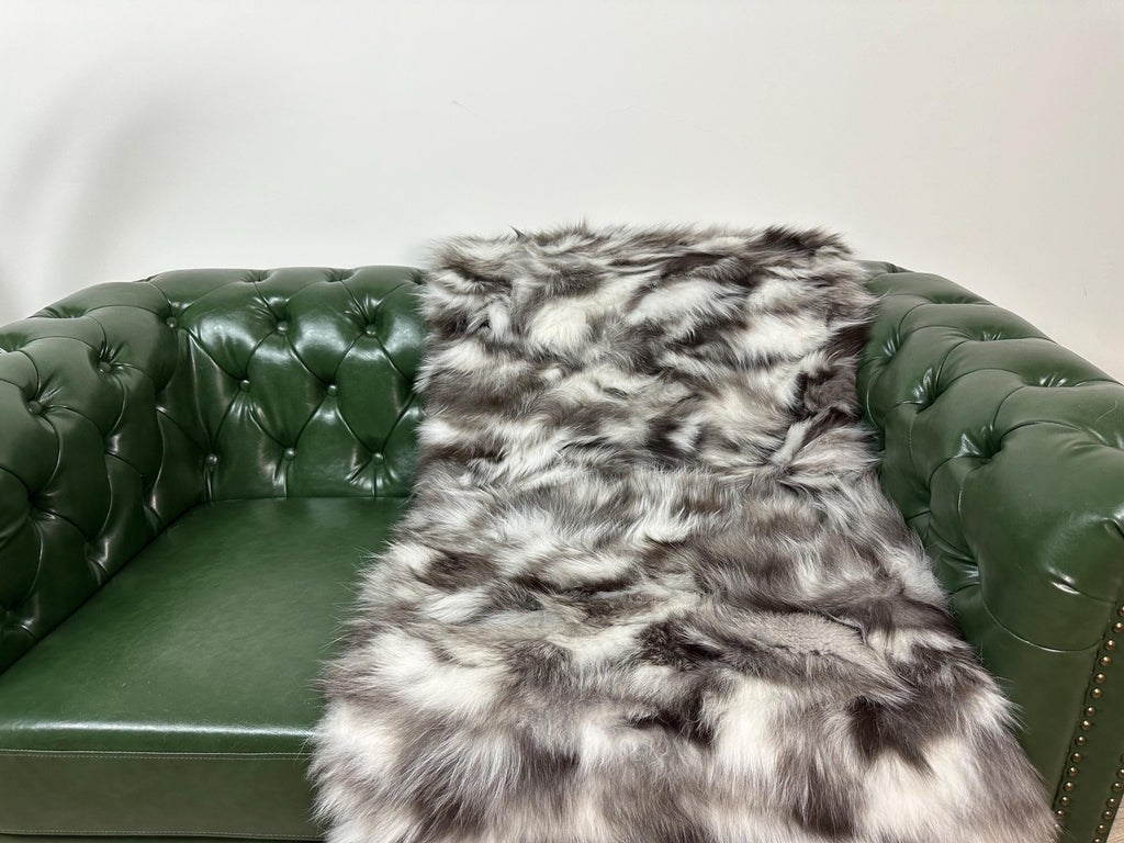 Luxury Real Fox Fur Blanket: Handmade Sofa Throw, Soft Fur Decor