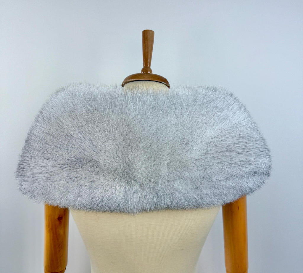 Real Blue Fox Fur Collar: Luxury Fur Stole
