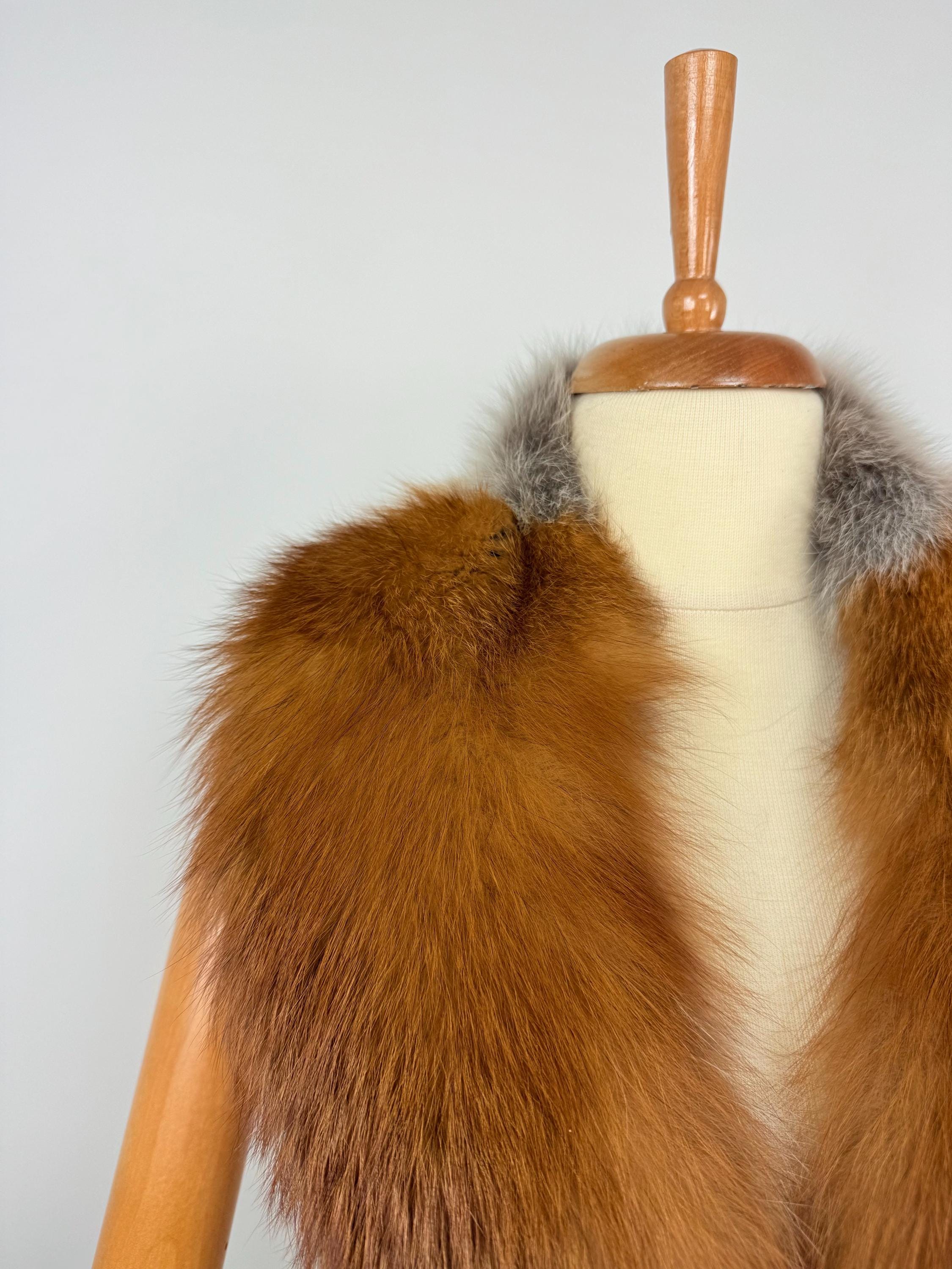 Luxury Red Fox Fur Collar – Real Fur, Handmade in Greece, Elegant Neck Accessory