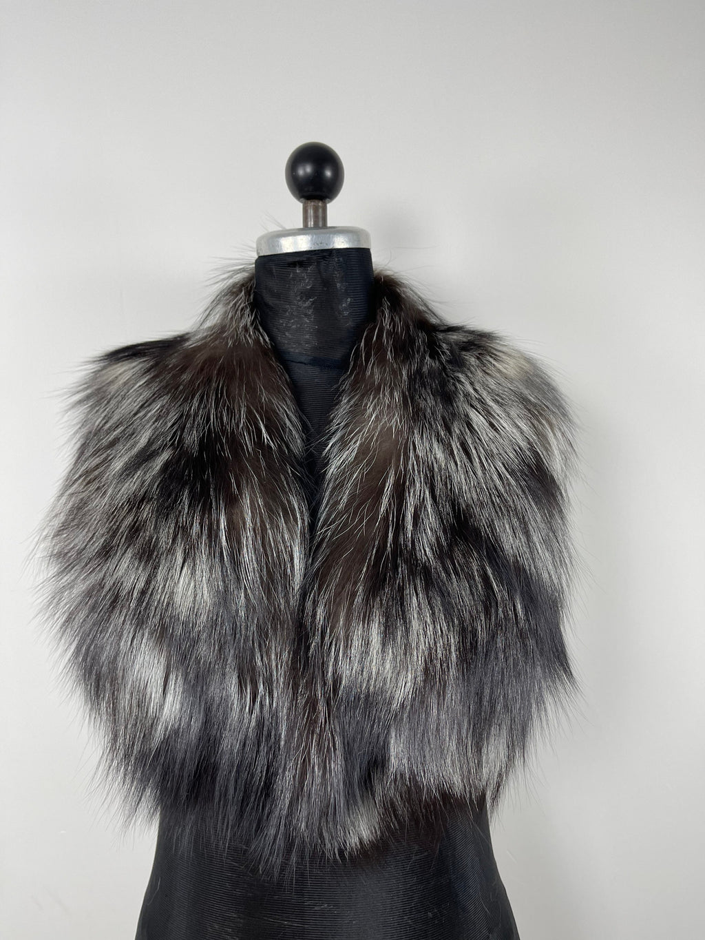 Silver Fox Fur Collar – Real Fur Collar, Handmade in Greece, Luxury Neck Accessory