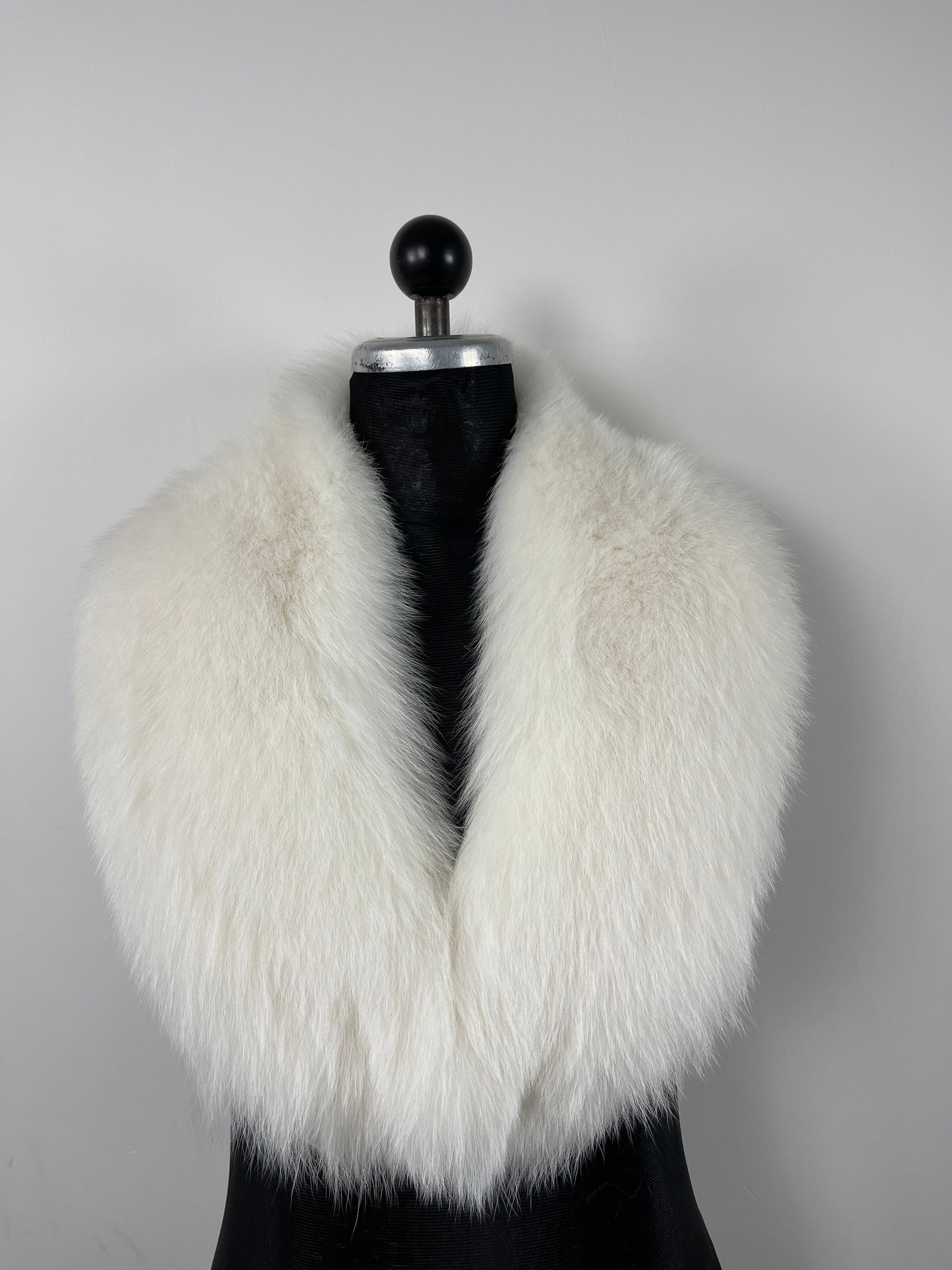 White Fox Fur Bridal Collar – Real Fur Collar, Handmade in Greece, Luxury Bridal Accessory