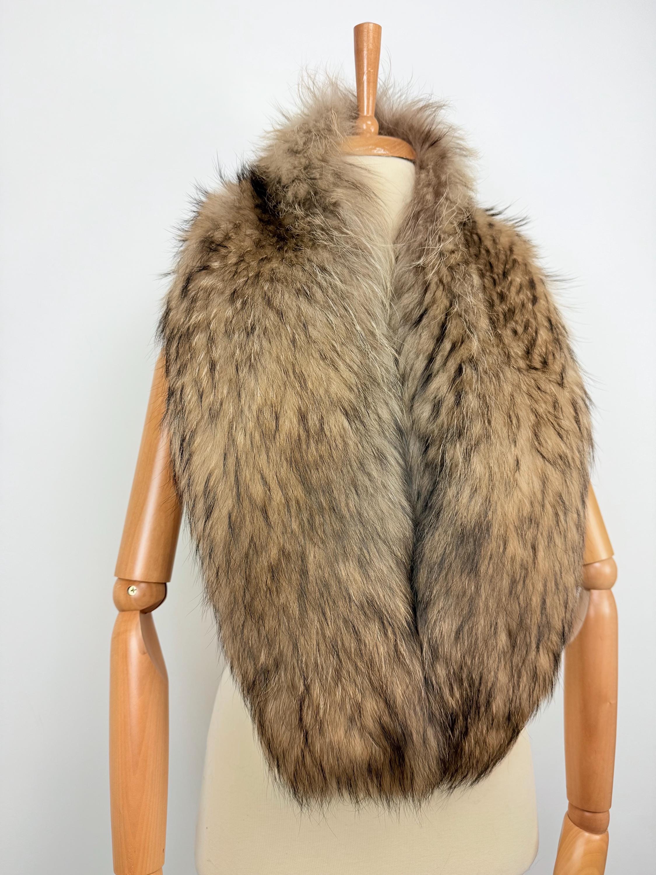 Finn Raccoon Fur Stole – Real Fur Wrap, Extra Long Luxury Fur, Handmade in Greece