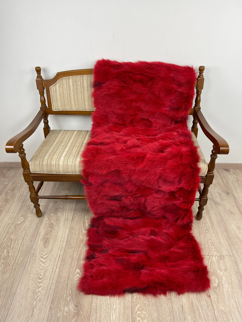 Luxury Red Fox Fur Blanket: Warm Fluffy Bedspread Throw
