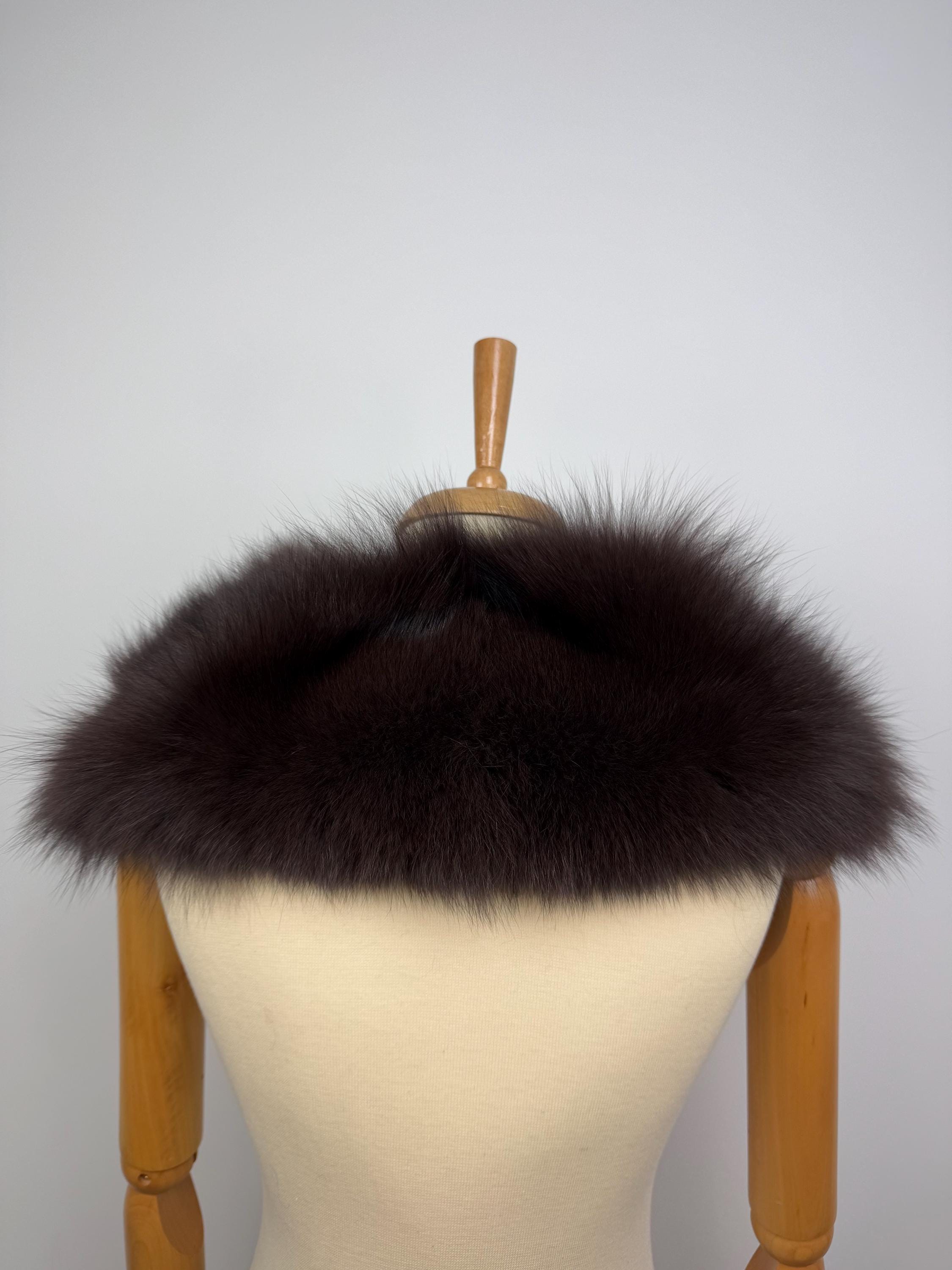 Brown Fox Fur Collar – Real Fur Collar, Handmade in Greece, Luxury Neck Accessory