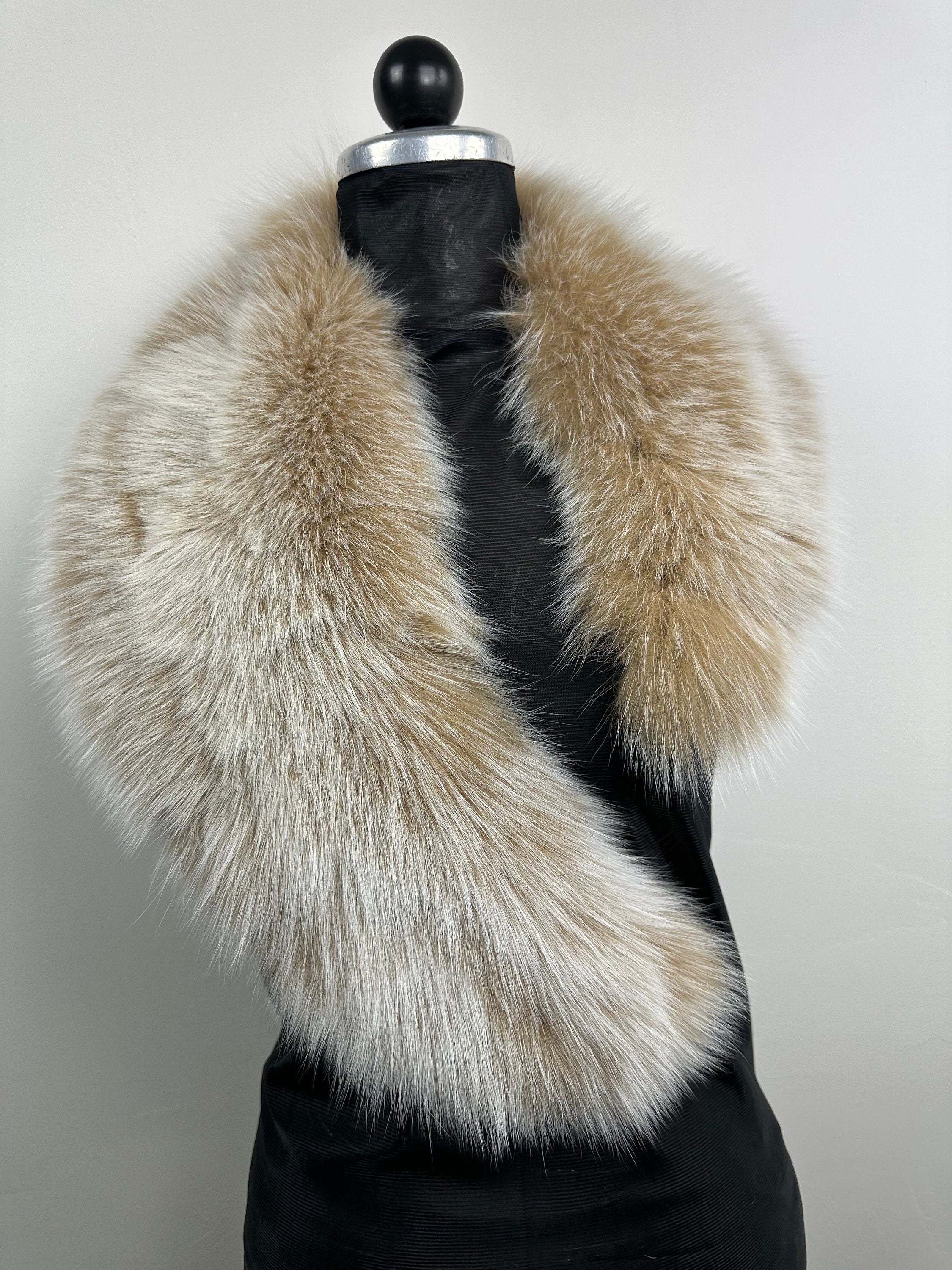 Luxury Snow Top Fox Fur Collar – Real Fur, Handmade in Greece, Elegant Neck Accessory
