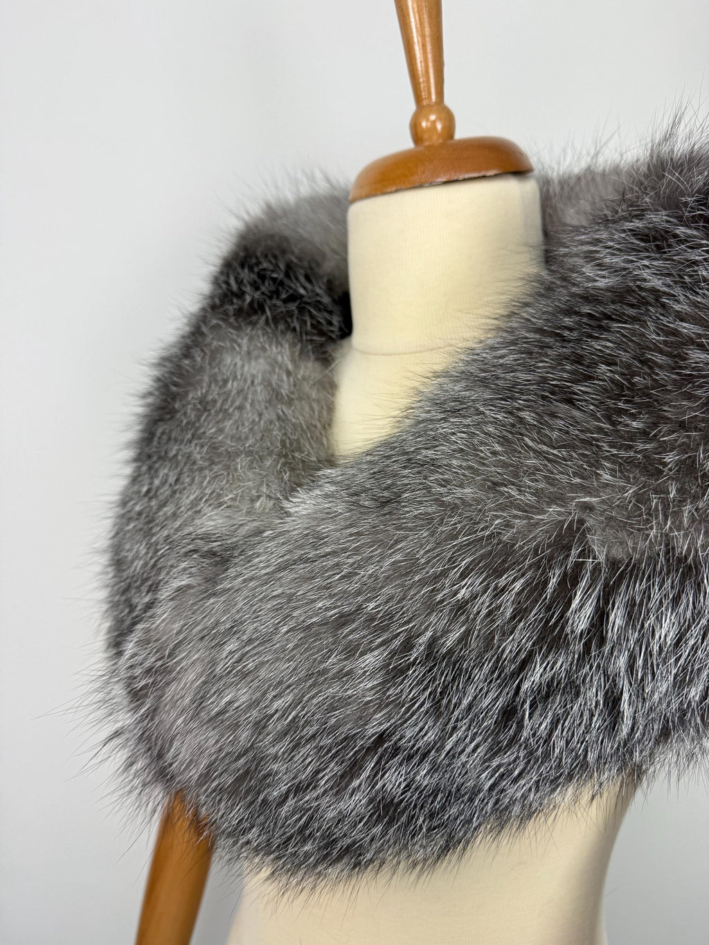 Frost Fox Fur Collar – Real Fur Collar, Handmade in Greece, Luxury Neck Accessory