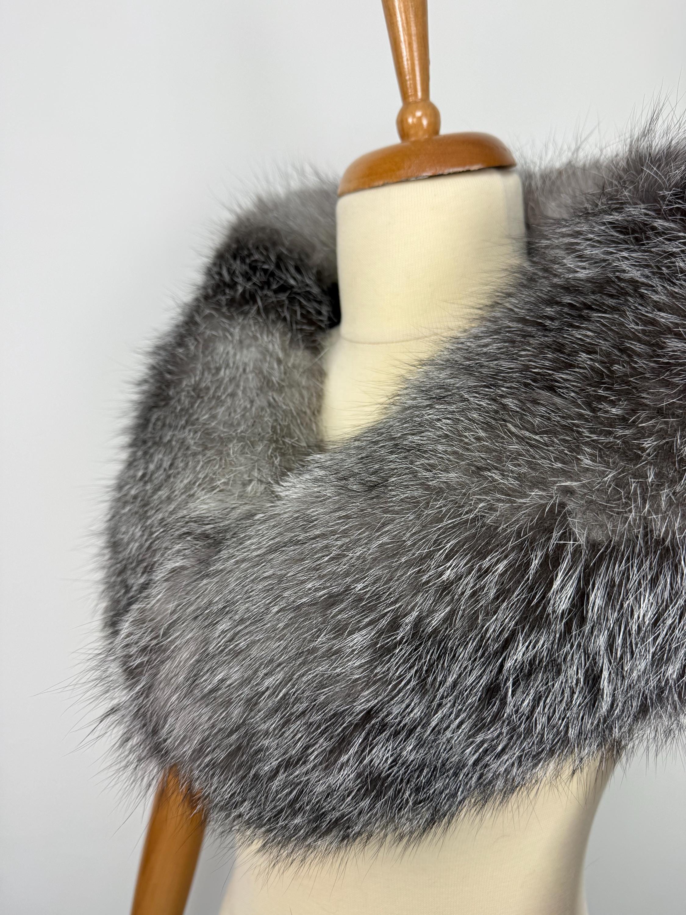 Frost Fox Fur Collar – Real Fur Collar, Handmade in Greece, Luxury Neck Accessory