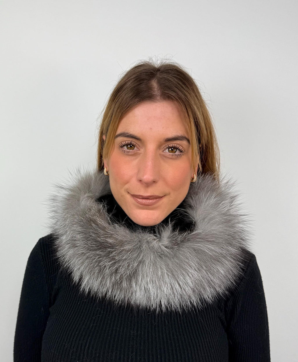 Handmade Silver Fox Fur Headband: Warm Fluffy Winter Accessory