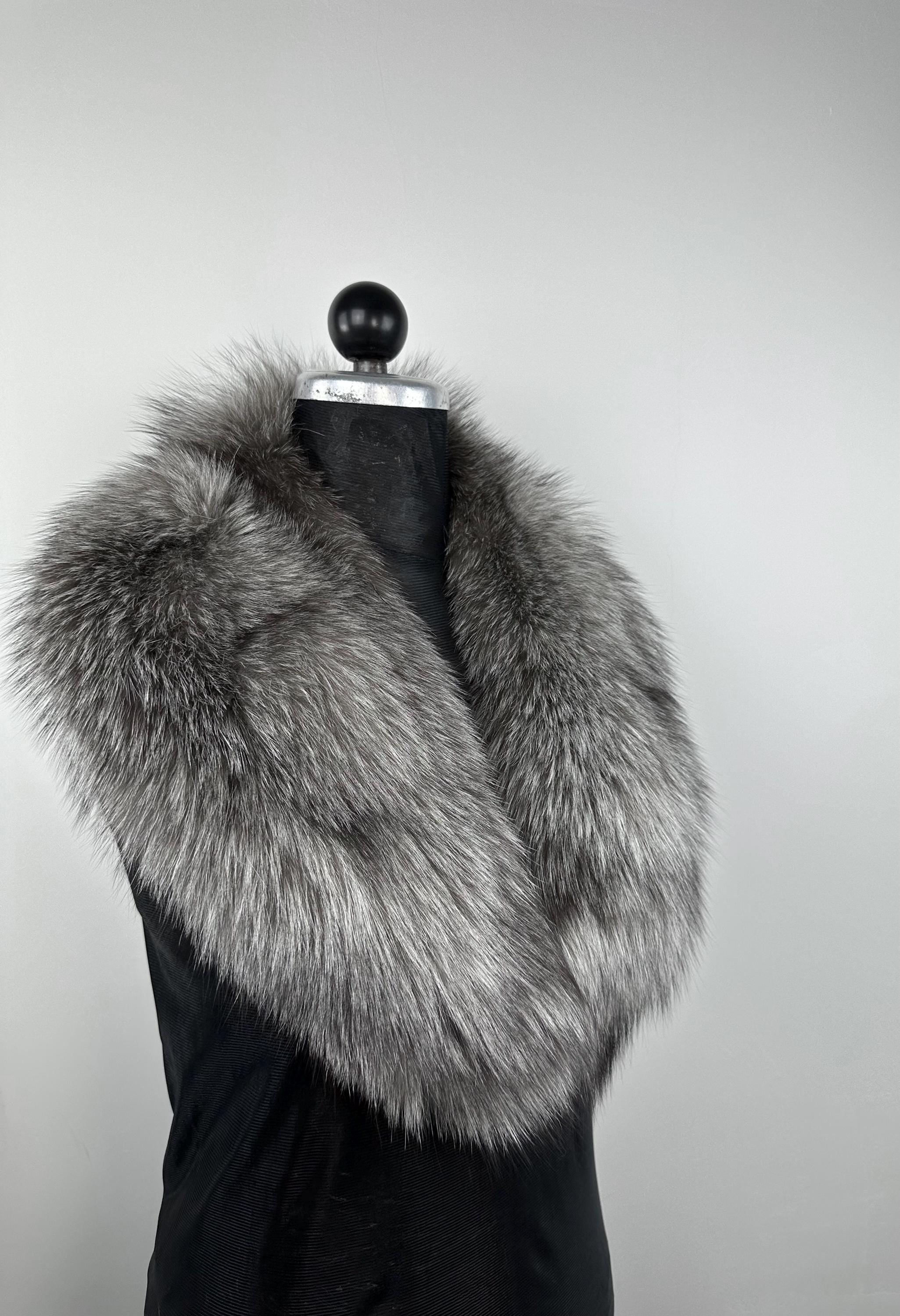 Genuine Frost Fox Fur Collar - Real Fur Stole
