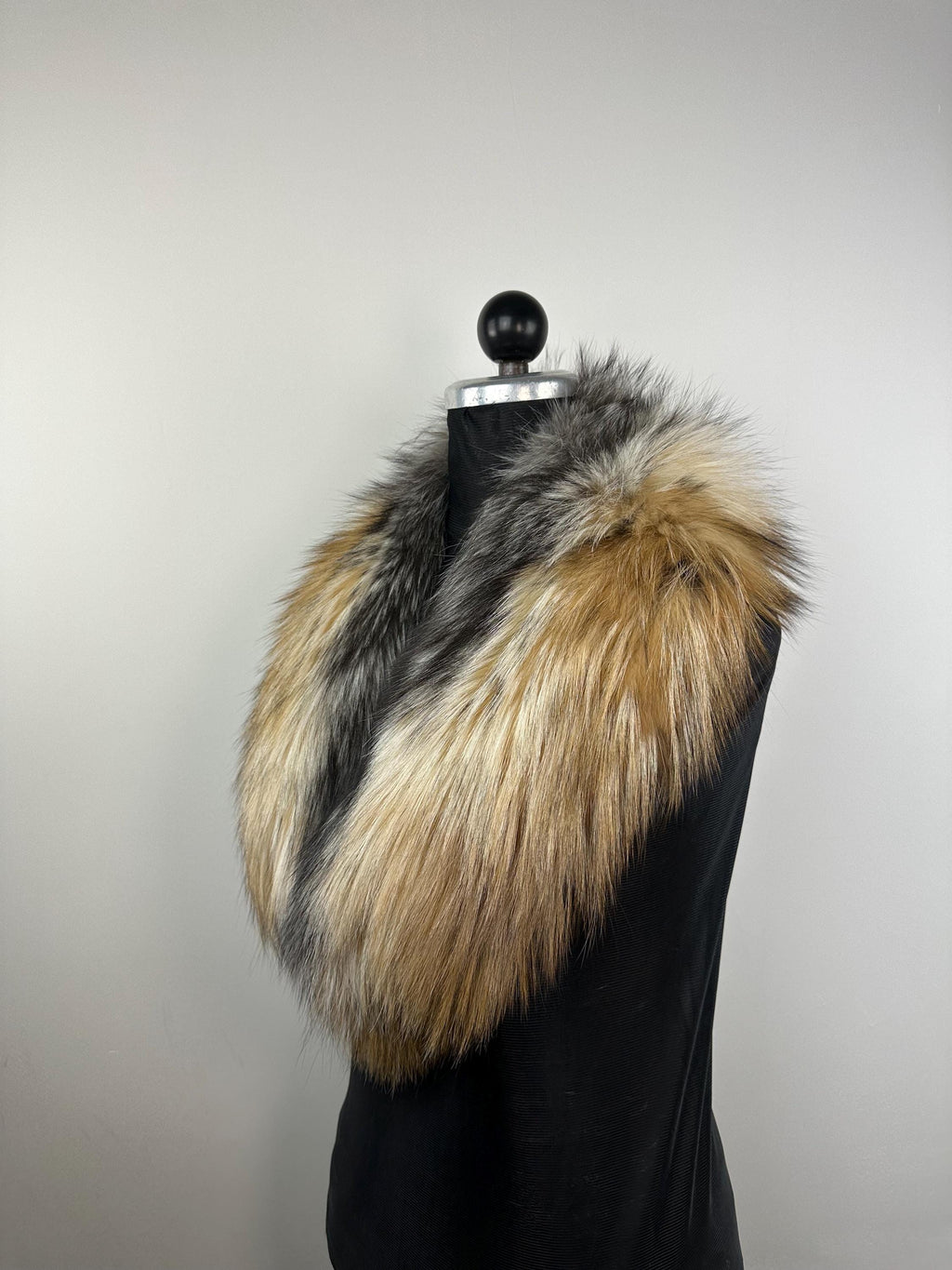 Cross Fox Fur Collar – Real Fur Collar, Handmade in Greece, Luxury Neck Accessory