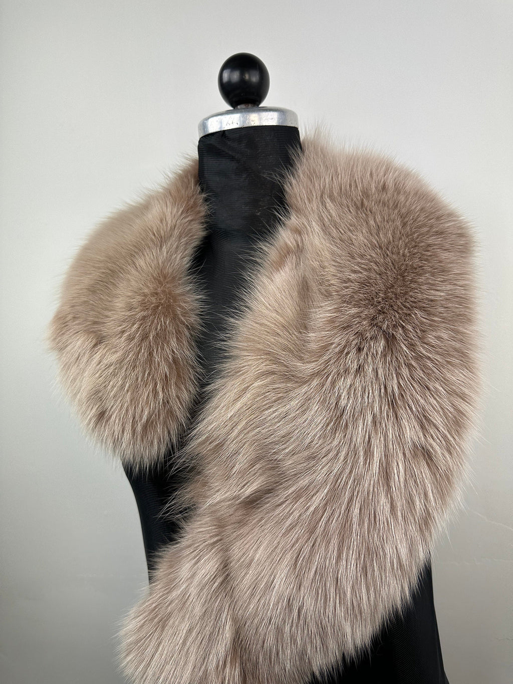 Genuine Fox Fur Collar: Beige Luxury Stole,  Neck Wrap