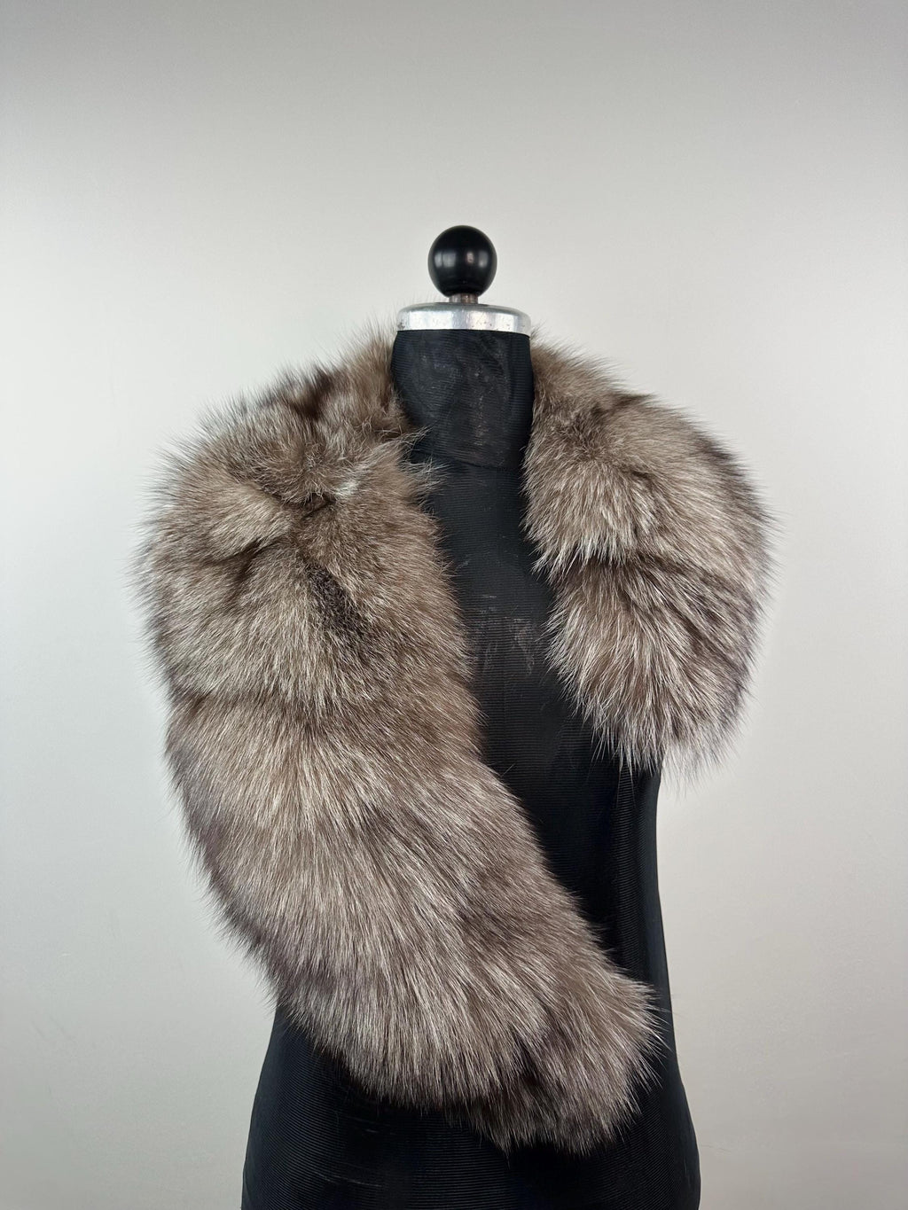 Crystal Frost Fox Fur Collar – Real Fur Collar, Handmade in Greece, Luxury Neck Accessory
