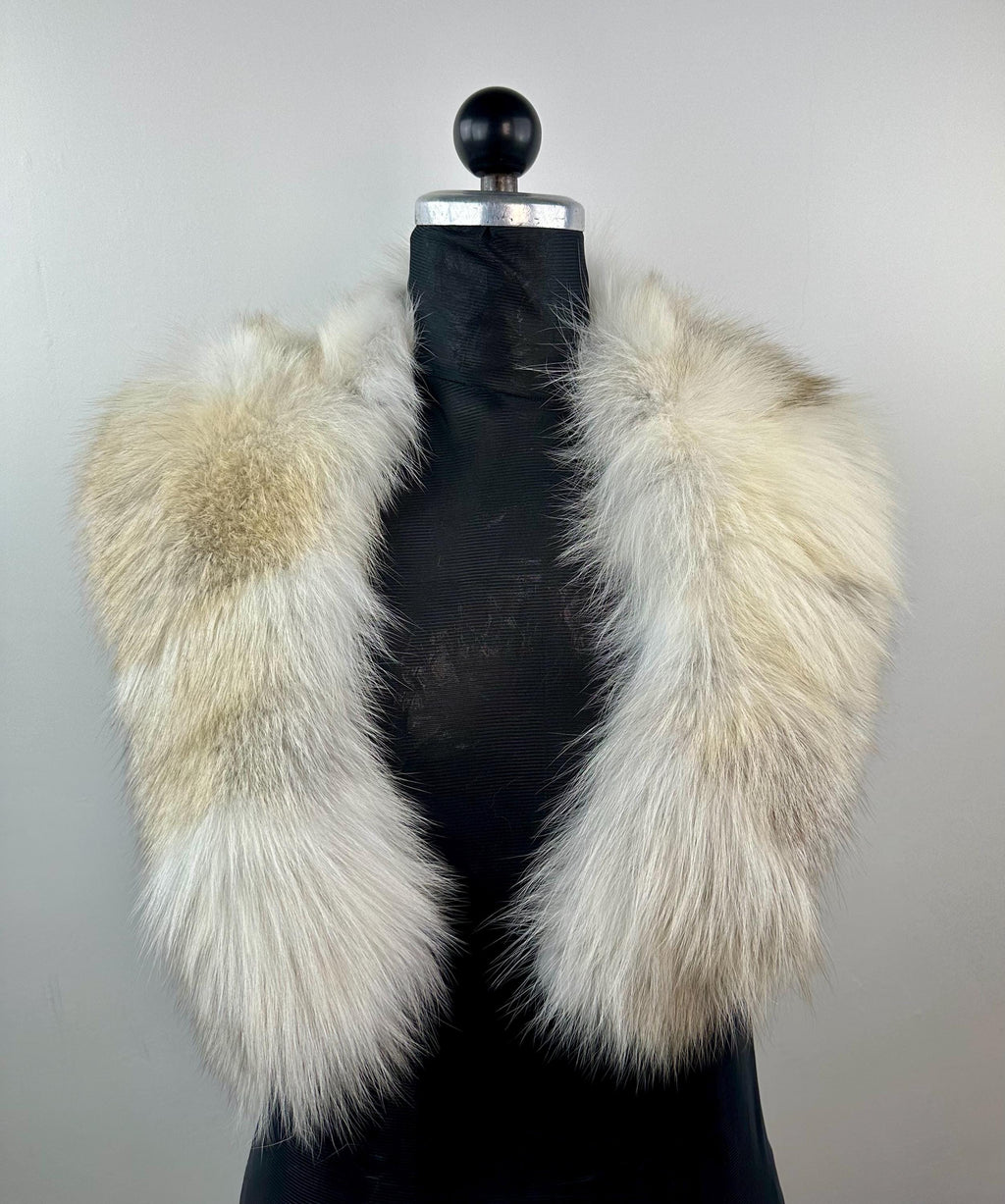 Genuine Golden Island Fox Fur Collar - Handmade in Greece