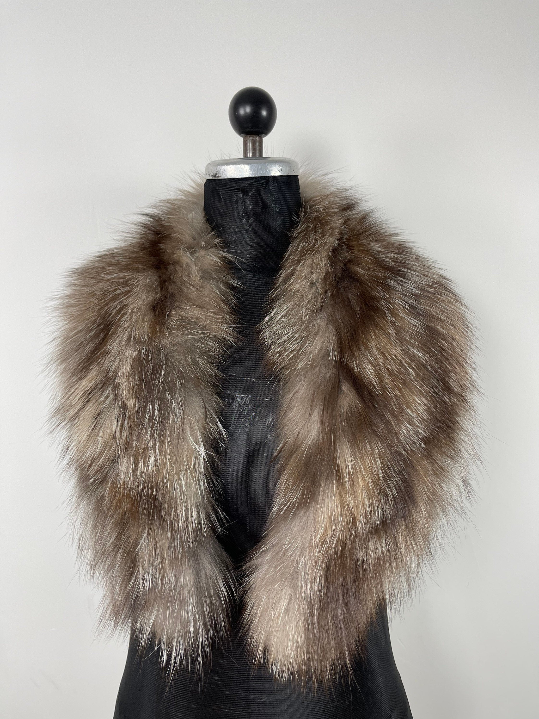 Crystal Fox Fur Collar, Real Fur Collar, Handmade Fur Collar, Luxury Winter Fur Accessory