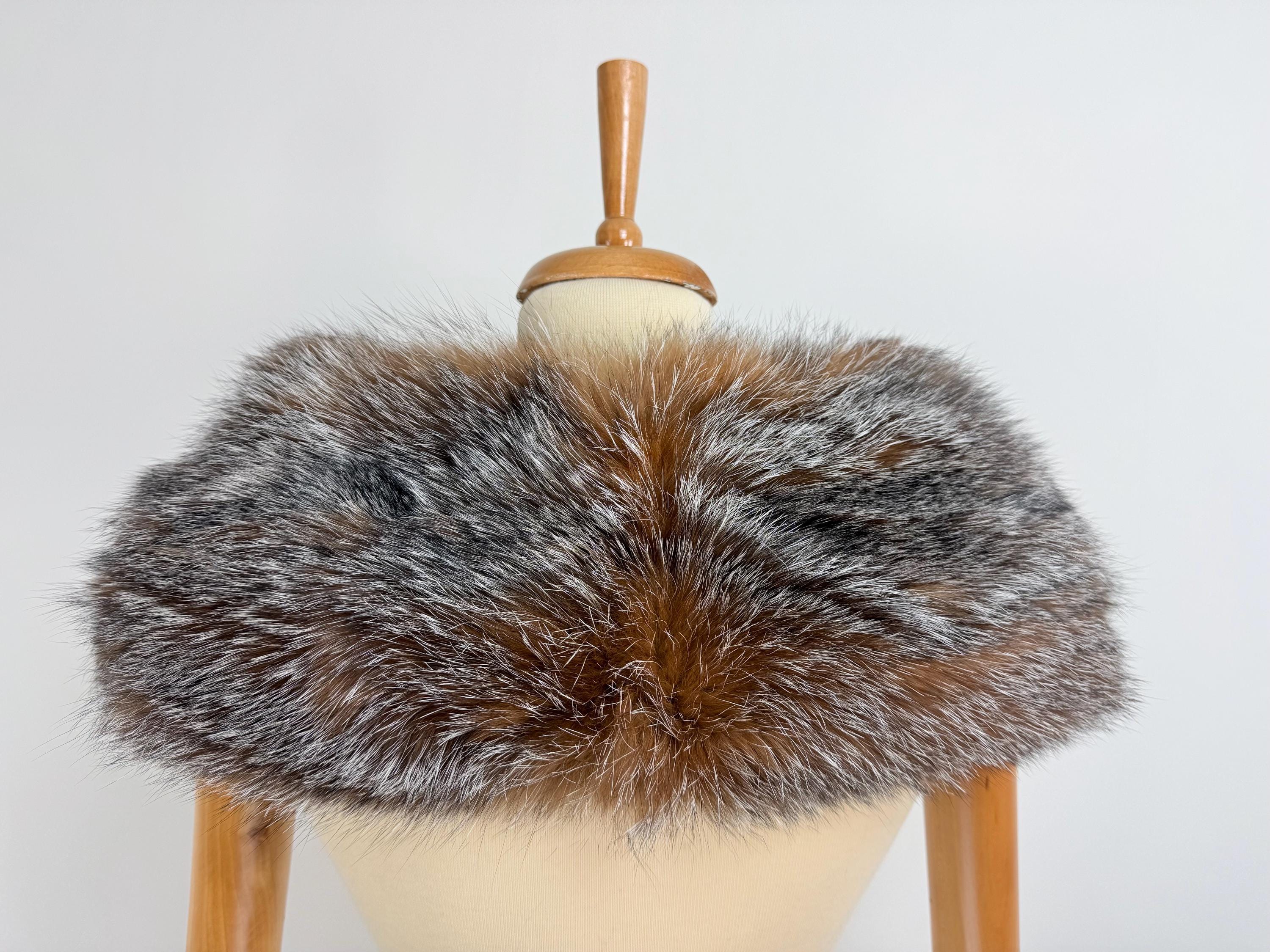 Luxury Crystal Fox Fur Collar: Real Fur Stole For Coat